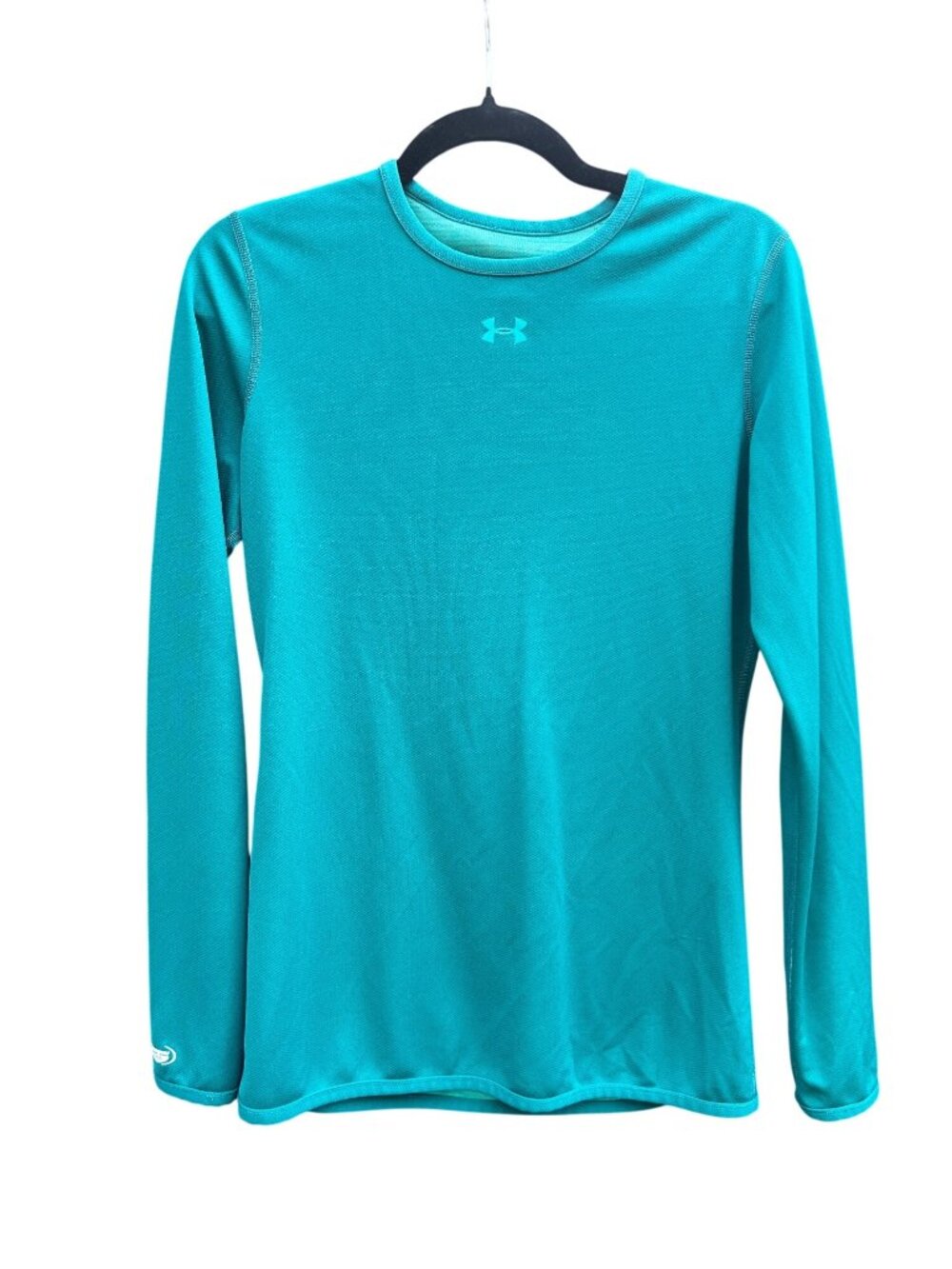 Under Armour Womens Medium Teal Long Sleeve Shirt All Season Gear Stay Cool 1990